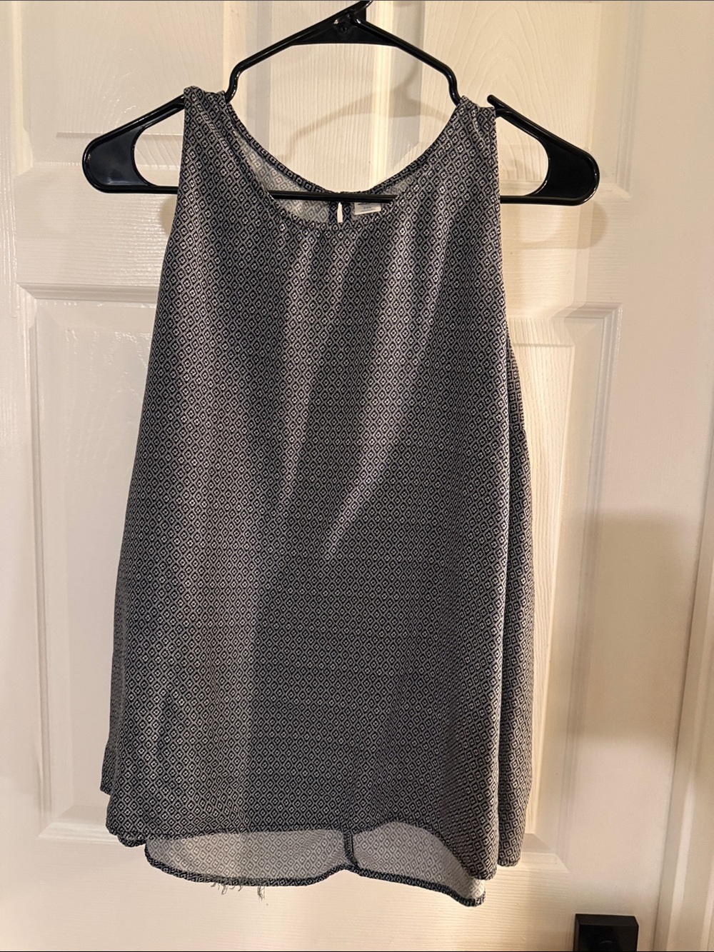 Old Navy Black and White Geometric Halter Camisole